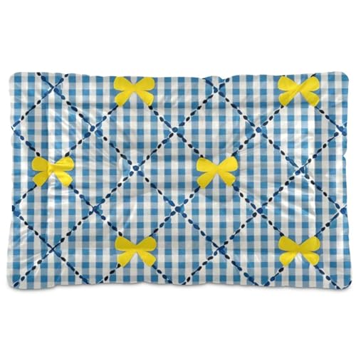 EtherSpher Hunde- und Katzenbett mit Schleife, waschbar, weich, bequem, rutschfeste Unterseite, für mittelgroße und große Hunde, 91,4 x 61 cm, Gelb und Blau EtherSpher Hunde- und Katzenbett mit Schleife, waschbar, weich, bequem, rutschfeste Unterseite, für mittelgroße und große Hunde, 91,4 x 61 cm, Gelb und Blau von EtherSpher