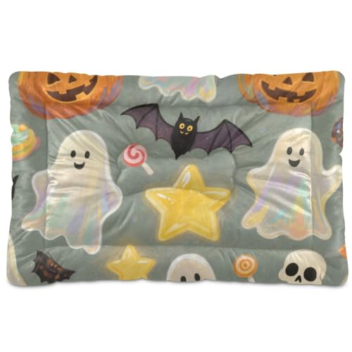 EtherSpher Hundebett, waschbar, Halloween-Kürbis-Motiv, weich, rutschfest, für mittelgroße und große Hunde, 91,4 x 61 cm, Orange EtherSpher Hundebett, waschbar, Halloween-Kürbis-Motiv, weich, rutschfest, für mittelgroße und große Hunde, 91,4 x 61 cm, Orange von EtherSpher