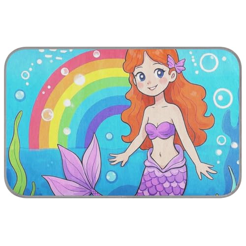 EtherSpher Kühlbett für den Sommer, niedliches Meerjungfrau-Design, selbstkühlend, Haustierbetten für Katzen, Kaninchen, Reisen, rutschfest, Esterilla, Refrescante para Perros M, Violett von EtherSpher