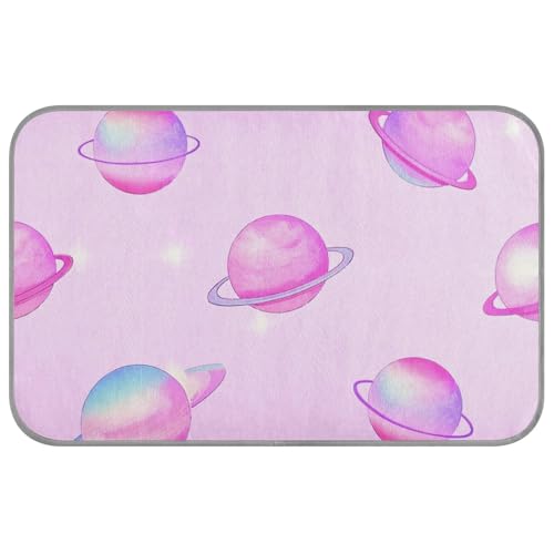 EtherSpher Kühldecke für Hunde, Motiv: romantischer, niedlicher Planeten-Universum, für den Sommer, selbstkühlende Decke für Hunde und Hunde, weiches Band, Rosa von EtherSpher