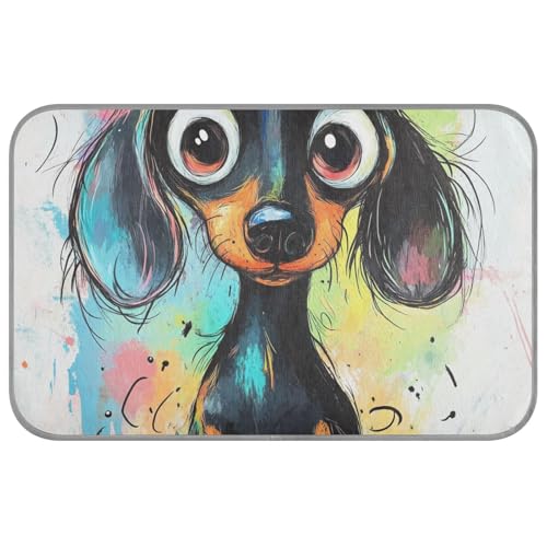 EtherSpher Kühldecke für Hunde, niedlicher schwarzer Dackel, für den Sommer, für große selbstkühlende Betten für Katzen für Hunde, Katzen, bequem, Größe M von EtherSpher