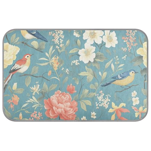 EtherSpher Kühlende Sommerdecke mit blauen Blumen und Vögeln, selbstkühlend, Katzenbetten für Outdoor-Katzen, für draußen, sicher, Manta Fria para Perros M von EtherSpher