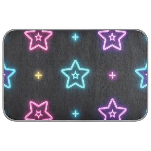 EtherSpher Kühlende Sommerdecke mit neonfarbenen Sternen, selbstkühlendes Kissen für Katzen, Outdoor, für Kätzchen, gemütliches Schlafen, weich, Esterilla, Refrescante para Perros M von EtherSpher