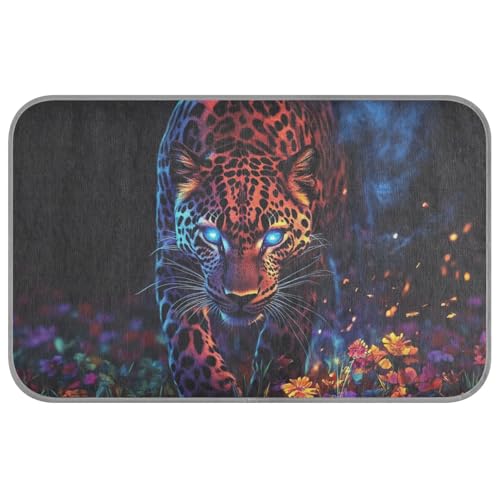 EtherSpher Kühlende selbstkühlende Katzendecke für den Innenbereich, Leopardenmuster, für den Sommer, für den Sommer, Burgunderrot, Größe M von EtherSpher