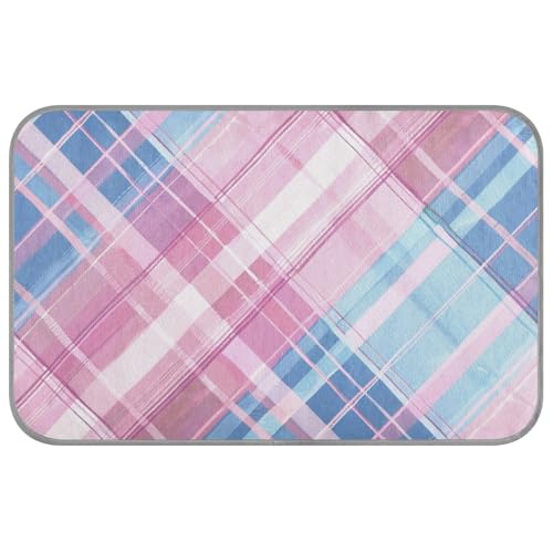 EtherSpher Kühlkissen, selbstkühlendes Katzenbett für drinnen und draußen, Schottenkaro, für den Innen- und Außenbereich, Farbe: Blush and Blue, Mantas frías para Perros M von EtherSpher