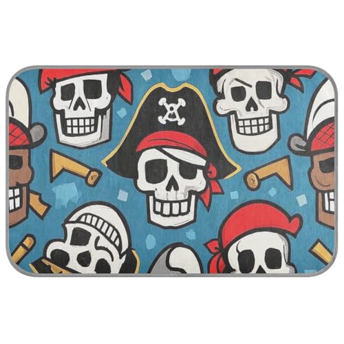 EtherSpher Kühlkissen mit Piratenschädelmotiv, selbstkühlendes Kissen für den Außenbereich, Katzen, für den Innenbereich, bequem, Größe M von EtherSpher