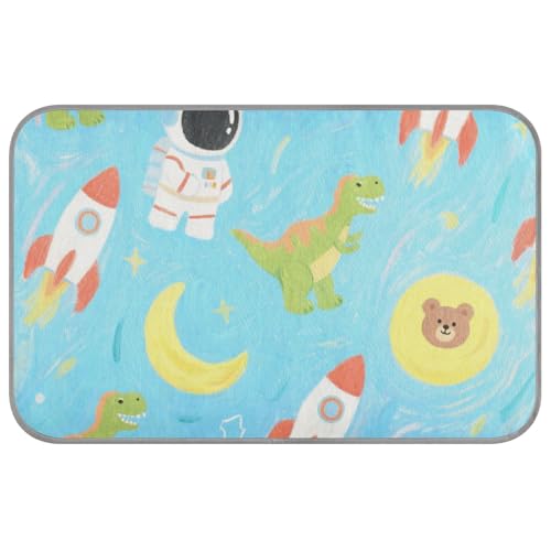 EtherSpher Kühlmatte für den Außenbereich, Motiv: niedliche Cartoon-Raketen, Astronaut, Dinosaurier, für den Außenbereich, selbstkühlend, Katzenbetten für drinnen und draußen, nicht-elektrisches EtherSpher Kühlmatte für den Außenbereich, Motiv: niedliche Cartoon-Raketen, Astronaut, Dinosaurier, für den Außenbereich, selbstkühlend, Katzenbetten für drinnen und draußen, nicht-elektrisches von EtherSpher