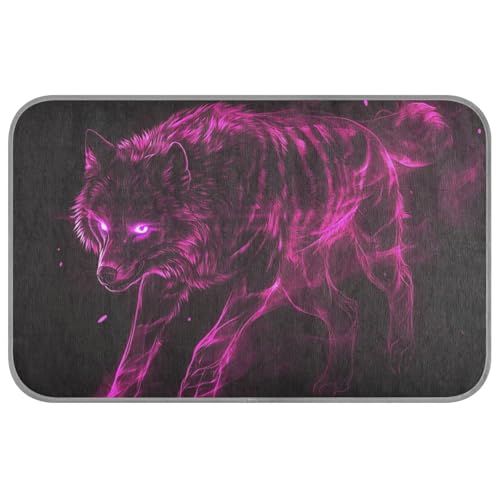 EtherSpher Kühlmatte für den Sommer, selbstkühlende Gel-Matte, fluoreszierend, Wolfstier, Rosa, für Haustiere, Hunde, Outdoor, Katze, Essentials Tapete Refrescante para mascotas M von EtherSpher