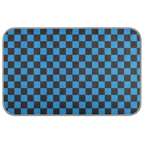 EtherSpher Kühlmatte für den Sommer, selbstkühlendes Bett für Katzen und Kätzchen, rutschfest, blau / schwarz von EtherSpher