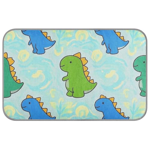 EtherSpher Kühlmatte mit Cartoon-Tier-Dinosaurier-Motiv, bunt, für den Sommer, selbstkühlend, Haustierbetten für Katzen, Outdoor, Haustier, waschbar, Größe M von EtherSpher