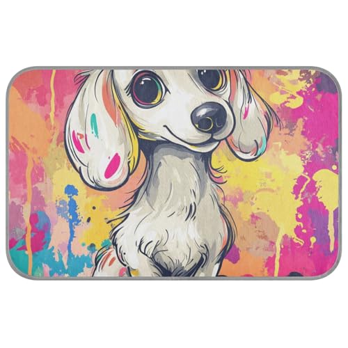 EtherSpher Kühlmatte mit niedlichem weißem Cartoon-Motiv, für den Sommer, für den Außenbereich, selbstkühlende Matte für Katzen für Hunde und Katzen, faltbar, Größe M von EtherSpher