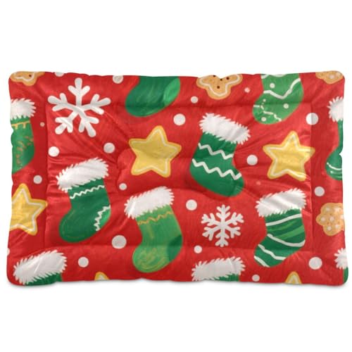 EtherSpher Merry Christmasgreen Hundebett-Matte mit Weihnachtsstrümpfen, waschbar, weich, bequem, rutschfeste Unterseite, Haustiermatte für mittelgroße und große Hunde, 91,4 x 61 cm EtherSpher Merry Christmasgreen Hundebett-Matte mit Weihnachtsstrümpfen, waschbar, weich, bequem, rutschfeste Unterseite, Haustiermatte für mittelgroße und große Hunde, 91,4 x 61 cm von EtherSpher