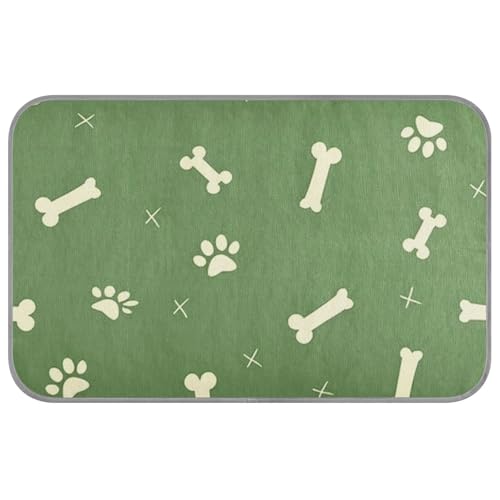 EtherSpher Paw Prints Kühlmatte für Hunde, selbstkühlende Decke für Katzen, für Tiere, Reisen, niedliches Camas Frias Para, Perros, Größe M, Grün von EtherSpher