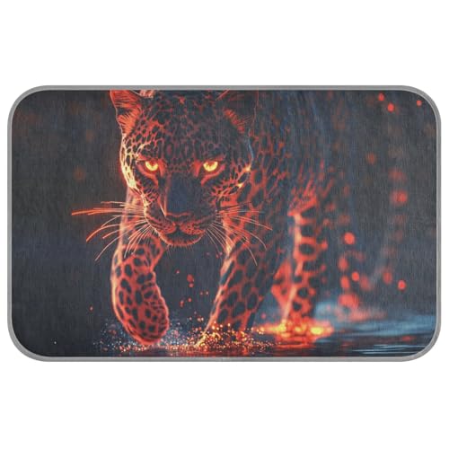 EtherSpher Wunderschöner Feuerleopard, Sommer-Kühldecke, selbstkühlendes Eiskissen für Haustiere, Outdoor, Haustier, schnurlos, Mantas frías para Perros M von EtherSpher