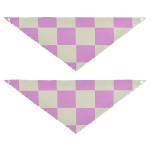 Hundehalstuch, kariert, mit Druckknopf, Taschentuch, niedliches Haustierzubehör für Hunde und Katzen, 2 Stück, Violett / Beige Hundehalstuch, kariert, mit Druckknopf, Taschentuch, niedliches Haustierzubehör für Hunde und Katzen, 2 Stück, Violett / Beige von EtherSpher