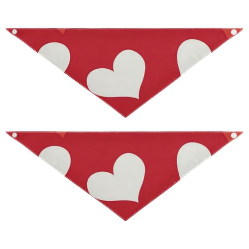 Hundehalstücher "Happy Valentine Love", Herzmotiv, mit Druckknopf, Uni, für Welpen, Katzen, 2 Stück Hundehalstücher "Happy Valentine Love", Herzmotiv, mit Druckknopf, Uni, für Welpen, Katzen, 2 Stück von EtherSpher