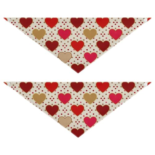 Hundehalstücher mit Druckknöpfen, buntes Herz, Neongold, niedliches Haustier-Urlaubszubehör, Dekoration für Hunde und Katzen, 2 Stück Hundehalstücher mit Druckknöpfen, buntes Herz, Neongold, niedliches Haustier-Urlaubszubehör, Dekoration für Hunde und Katzen, 2 Stück von EtherSpher