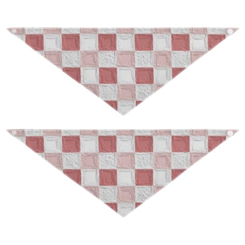 Hundehalstücher mit Druckknopf, Motiv: Öl auf Leinwand, Rot und Weiß, kariert, Uni, für Welpen, Katzen, 2 Stück Hundehalstücher mit Druckknopf, Motiv: Öl auf Leinwand, Rot und Weiß, kariert, Uni, für Welpen, Katzen, 2 Stück von EtherSpher