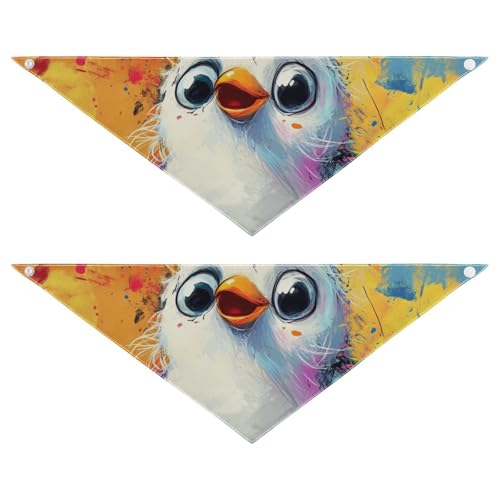 Hundehalstücher mit niedlichem weißem Vogel im Cartoon-Design, verstellbar, Haustier-Zubehör für Hunde und Katzen, 2 Stück Hundehalstücher mit niedlichem weißem Vogel im Cartoon-Design, verstellbar, Haustier-Zubehör für Hunde und Katzen, 2 Stück von EtherSpher