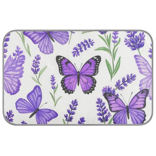 Kühlkissen für den Sommer, Lavendel mit Schmetterlingen, selbstkühlendes Katzenbett für draußen, gemütliches Schlafen, waschbar, Band Frio para Perros, Größe M, Violett von EtherSpher