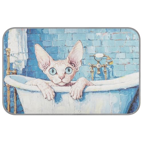 Niedliche Cornish Rex Katzen, Vintage-Badewanne, Sommer, kühlend, selbstkühlend, Outdoor-Katzenmatte für Haustiere, Indoor-Katzen, bequem, Manta Fria para Perros M von EtherSpher