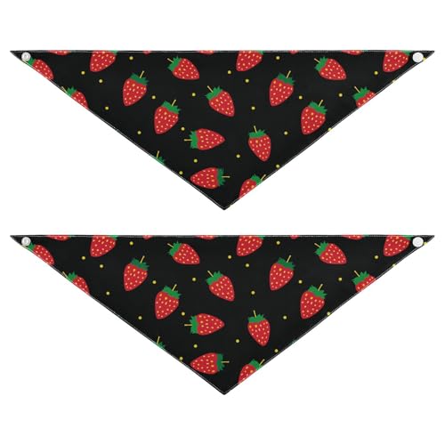 Strawberry Minimalistisches schwarzes saisonales Hundehalstuch, Druckknopf, Dreieck-Lätzchen, Halstuch, Set, niedliches Haustier-Urlaubszubehör, Dekoration für Hunde und Katzen, 2 Stück Strawberry Minimalistisches schwarzes saisonales Hundehalstuch, Druckknopf, Dreieck-Lätzchen, Halstuch, Set, niedliches Haustier-Urlaubszubehör, Dekoration für Hunde und Katzen, 2 Stück von EtherSpher