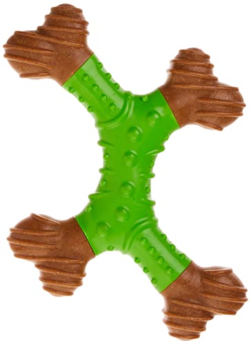 SPOT by Ethical Products - Bambone Dental - X Bone Langlebiges Hunde-Kauspielzeug für Aggressive Kauer - Tolles Hunde-Kauspielzeug für Welpen und Hunde Hundespielzeug - Groß - Apfel von SPOT
