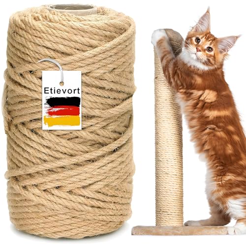 Etievort Sisalseil für Kratzbaum, 6MM X 55M Sisalseil, Sisal Kratzbaum Schnur, Seil für Katzen Kratzseil Haushalt Garten DIY Dekoration, Natural Rope 6mm Etievort Sisalseil für Kratzbaum, 6MM X 55M Sisalseil, Sisal Kratzbaum Schnur, Seil für Katzen Kratzseil Haushalt Garten DIY Dekoration, Natural Rope 6mm von Etievort