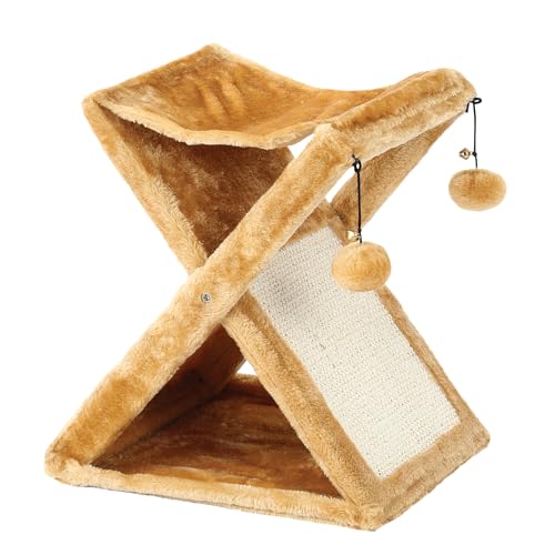 Etna Products Faltbarer Katzenspielturm und Kratzbaum mit hängenden Bällen, interaktives Spielzeug für den Innenbereich für Spielen und Übung Etna Products Faltbarer Katzenspielturm und Kratzbaum mit hängenden Bällen, interaktives Spielzeug für den Innenbereich für Spielen und Übung von Etna Products