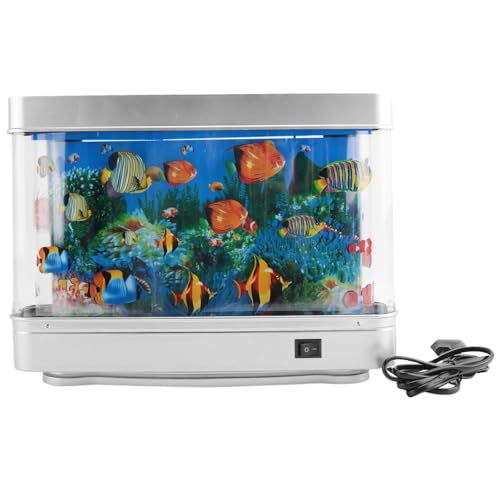 Etyrerre Nachtlicht Ornament Fisch Licht Dynamisch Ozean Virtuell Delfin Künstliche Landschaft Tropische Süße Zimmer Dekoration EU-Stecker von Etyrerre