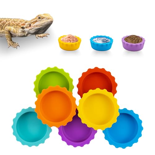 Eudimysx Futter- und Wasser-Futternapf, wiederverwendbar, für Reptilien, Bartdrachen, Tankzubehör für Einsiedlerkrebse, Eidechse, Skorpion und Schildkröte, Silikon, leicht zu reinigen, 7 Farben, 7 Eudimysx Futter- und Wasser-Futternapf, wiederverwendbar, für Reptilien, Bartdrachen, Tankzubehör für Einsiedlerkrebse, Eidechse, Skorpion und Schildkröte, Silikon, leicht zu reinigen, 7 Farben, 7 von Eudimysx