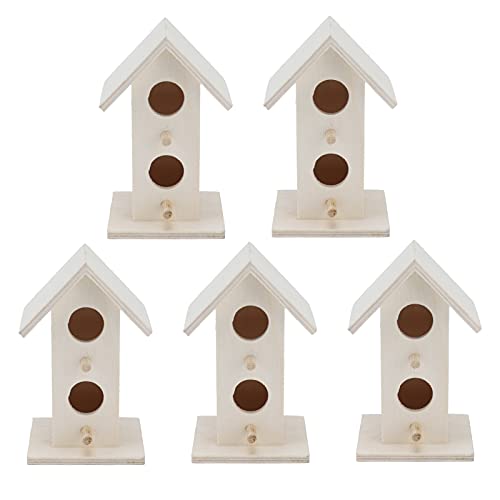 5-teiliges Vogelhaus aus Holz für Vogelhaus, Vogelkäfig, Vogelkäfig Zum Aufhängen Im Freien, Wetterfester Nistvogelkäfig für Drosselfinken, Meise von Eujgoov