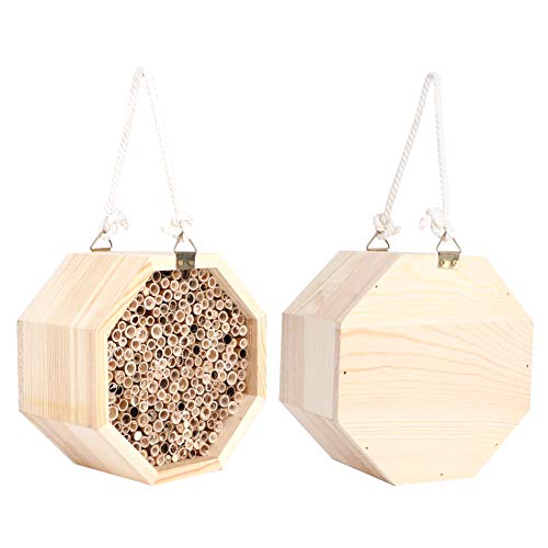 Hölzernes Bienenhaus Zum Aufhängen, Bienen-Insektenhaus, Holz-Insektenzimmer-Haus, Hausornamente, Holz-Insektenzimmer-Hotel-Nistkasten für die Gartendekoration Im Freien von Eujgoov