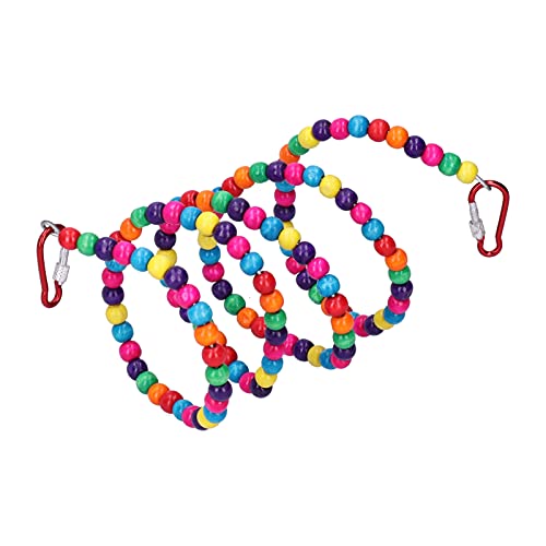 Vogel-Stehseil, Flexibler Vogelständer, Vogel-Kauspielzeug, Bunter Schaukelkäfig, Hängendes Kau-Kletterspielzeug, Zubehör mit Bunten Perlen Vogel-Stehseil, Flexibler Vogelständer, Vogel-Kauspielzeug, Bunter Schaukelkäfig, Hängendes Kau-Kletterspielzeug, Zubehör mit Bunten Perlen von Eujgoov