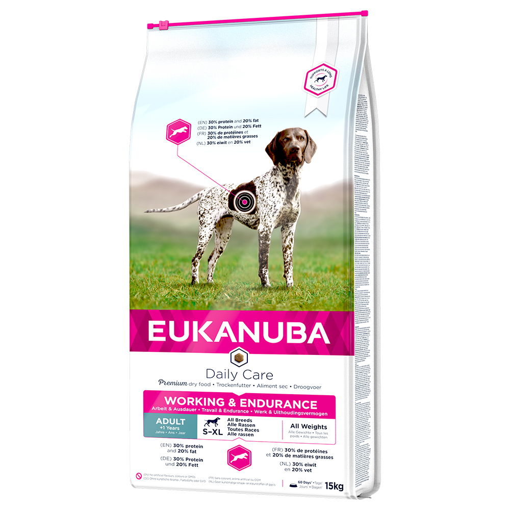 12 kg / 15 kg Eukanuba Daily Care zum Sonderpreis! - 15 kg Working & Endurance Adult Dog von Eukanuba