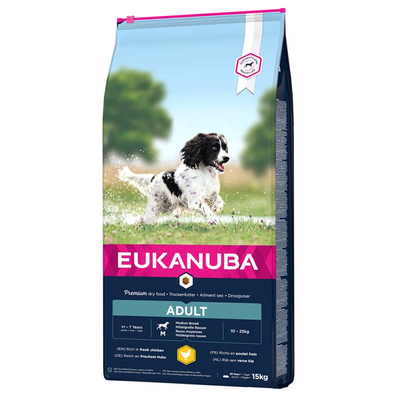 15 kg Eukanuba Trockenfutter mit Huhn zum Sonderpreis! - Adult Medium von Eukanuba