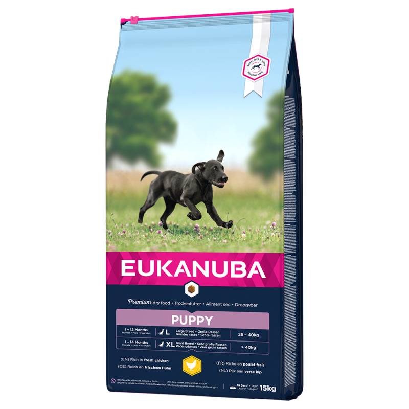 15 kg Eukanuba Trockenfutter mit Huhn zum Sonderpreis! - Puppy Large von Eukanuba