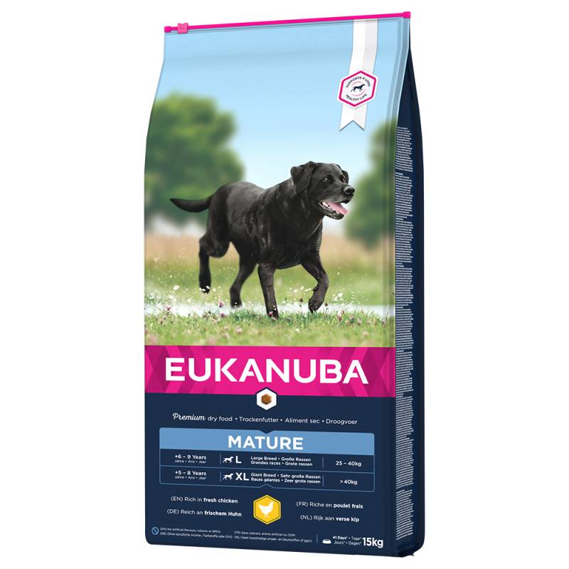 15 kg Eukanuba Trockenfutter mit Huhn zum Sonderpreis! - Thriving Mature Large von Eukanuba
