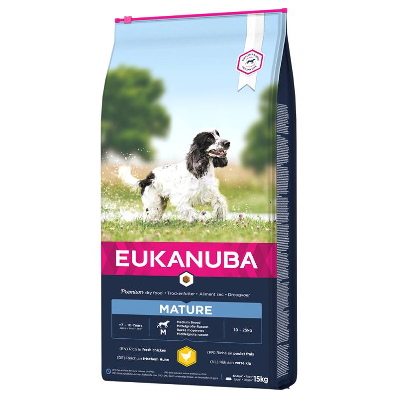 15 kg Eukanuba Trockenfutter mit Huhn zum Sonderpreis! - Thriving Mature Medium von Eukanuba