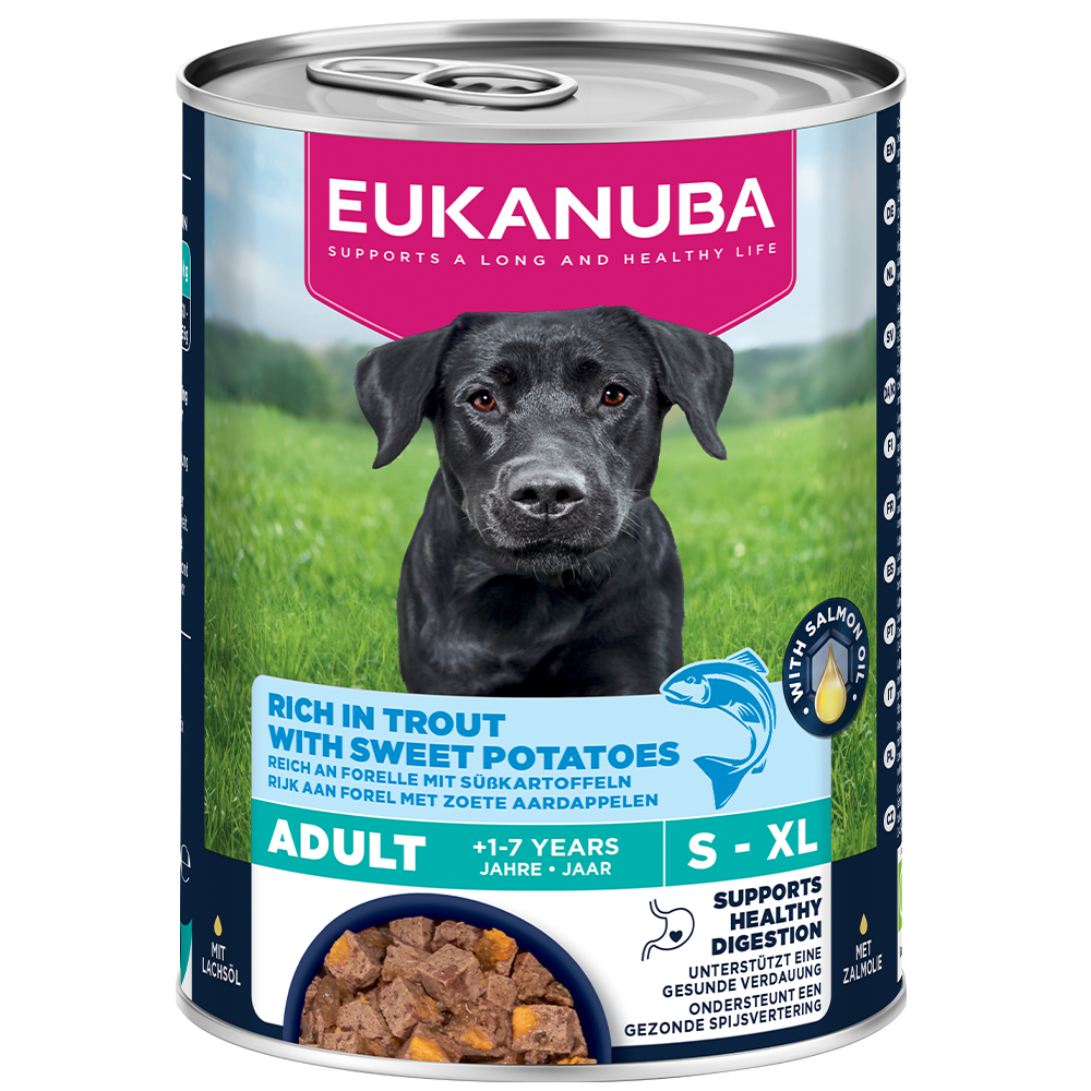 18 + 6 gratis! 24 x 400 g Eukanuba - Adult Reich an Forelle mit Süßkartoffeln 18 + 6 gratis! 24 x 400 g Eukanuba - Adult Reich an Forelle mit Süßkartoffeln von Eukanuba