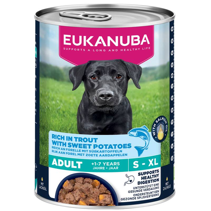 18 + 6 gratis! 24 x 400 g Eukanuba  - Adult Reich an Forelle mit Süßkartoffeln von Eukanuba