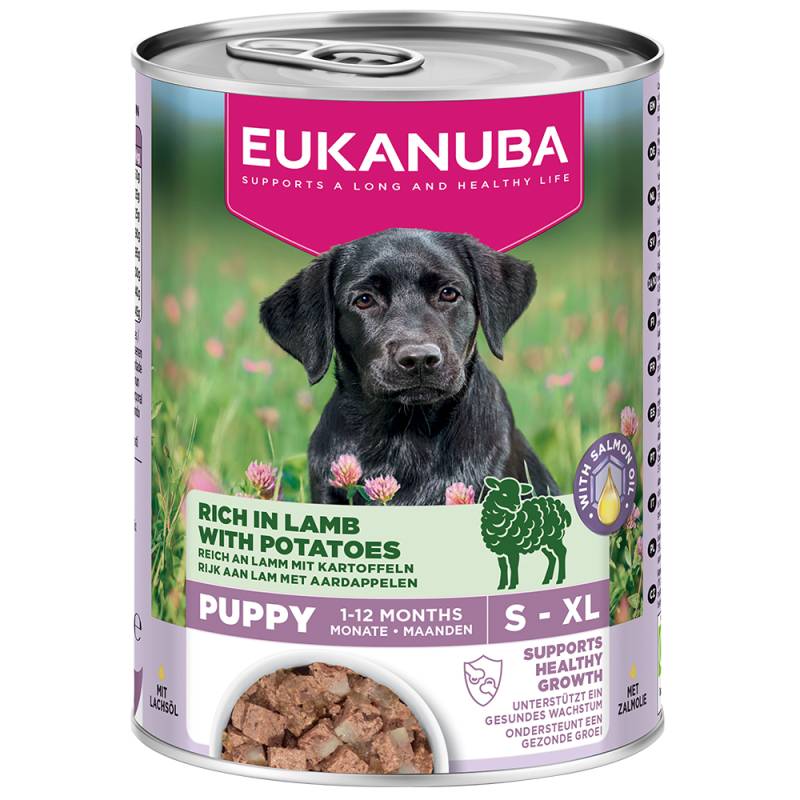 18 + 6 gratis! 24 x 400 g Eukanuba  -  Puppy Reich an Lamm mit Kartoffeln von Eukanuba