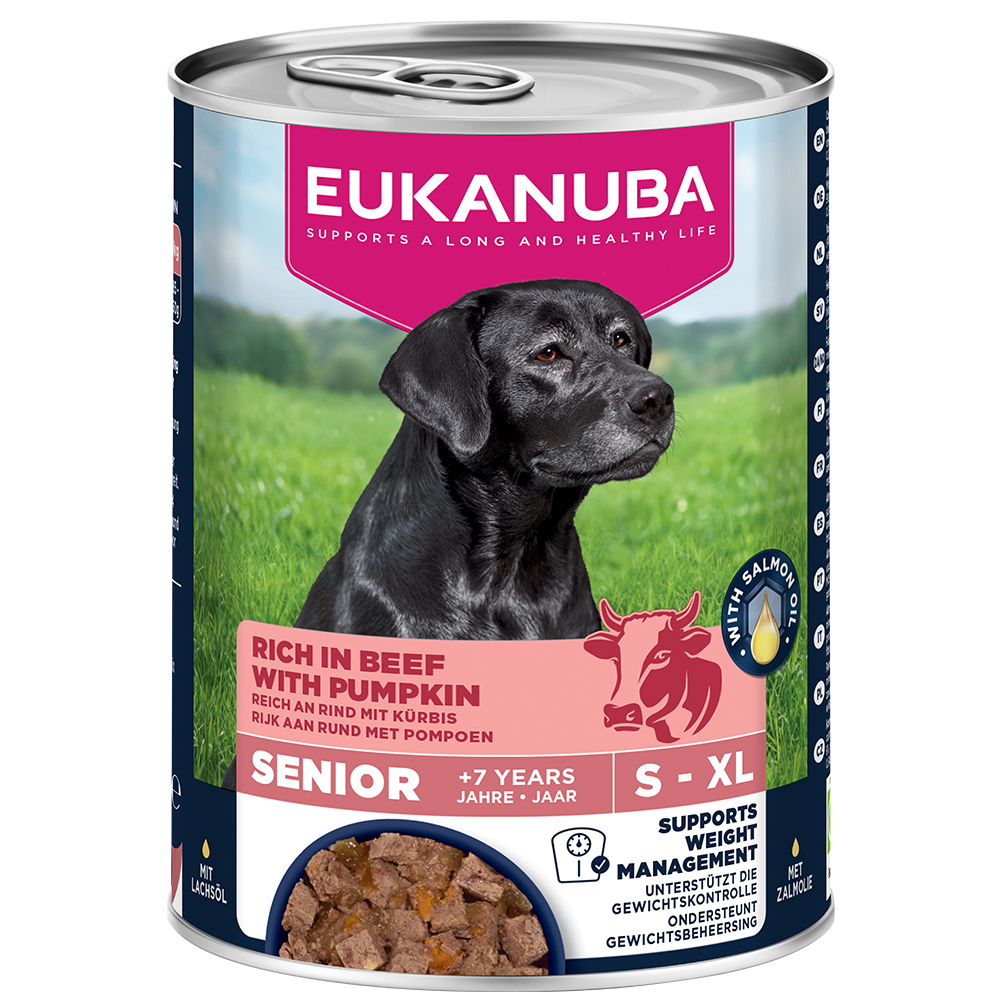 18 + 6 gratis! 24 x 400 g Eukanuba  - Senior Reich an Rind mit Kürbis von Eukanuba