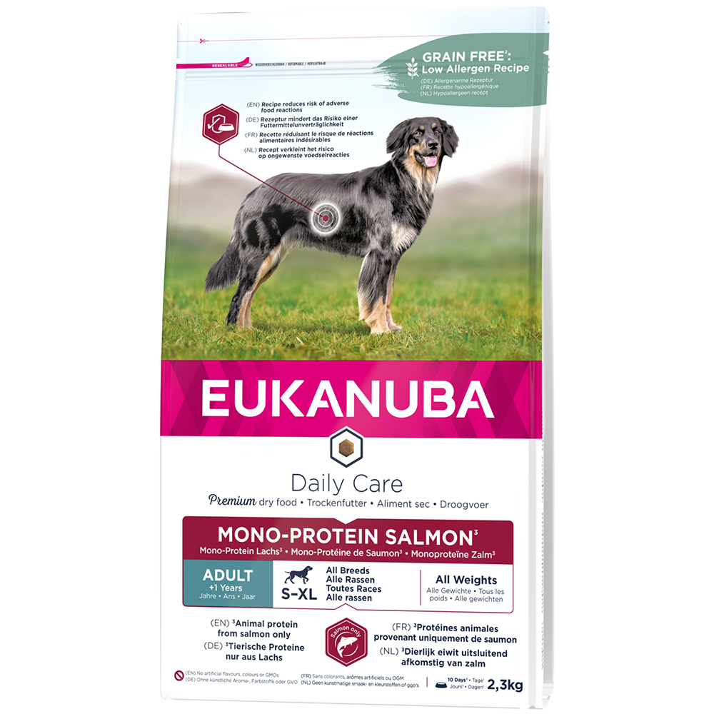2,3 kg / 12 kg Eukanuba Monoprotein zum Sonderpreis! - 2,3 kg Adult mit Lachs von Eukanuba