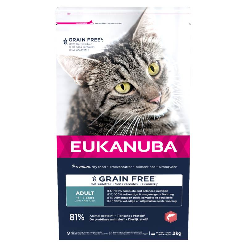 2 kg Eukanuba zum Sonderpreis! - Adult Grain Free Reich an Lachs von Eukanuba