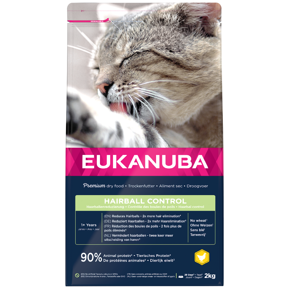 2 kg Eukanuba zum Sonderpreis! - Adult Hairball Control von Eukanuba