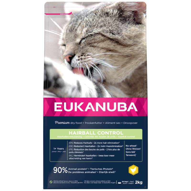 2 kg Eukanuba zum Sonderpreis! - Adult Hairball Control von Eukanuba