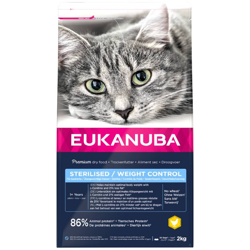 2 kg Eukanuba zum Sonderpreis! - Adult Sterilised / Weight Control von Eukanuba
