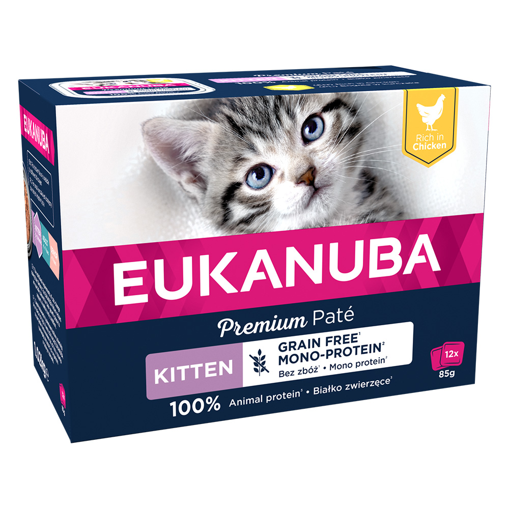 20 + 4 gratis! 24 x 85 g Eukanuba Getreidefrei mit Huhn - Kitten von Eukanuba