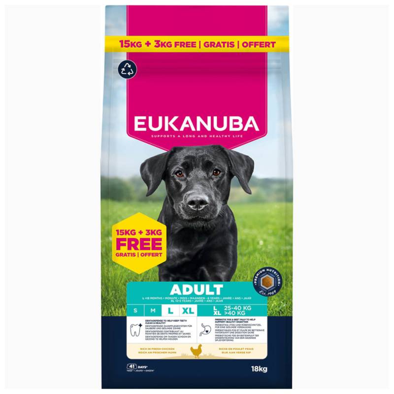 3 kg gratis! 18 kg Eukanuba Premium Nutrition mit Huhn - Adult Large & Giant Breed von Eukanuba